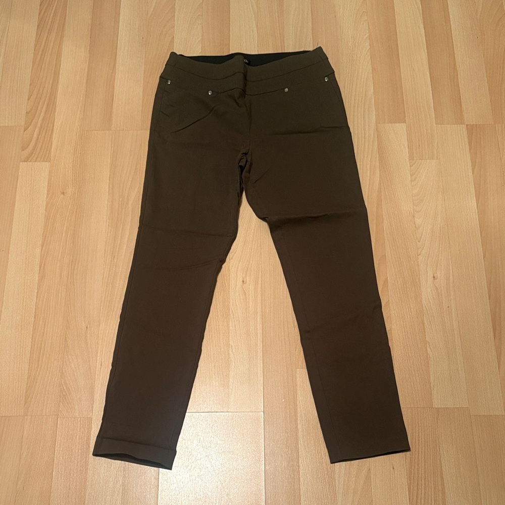Olive Green Stretchy Ankle Length Pants